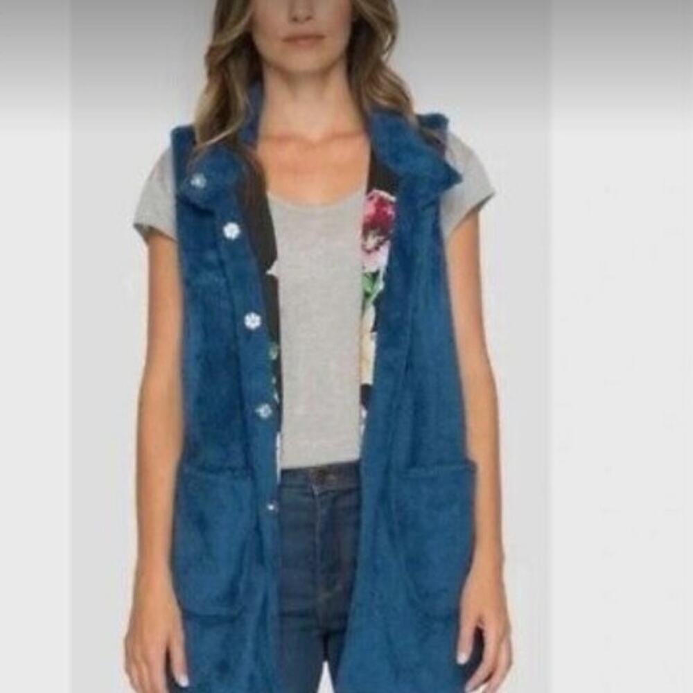 Johnny Was Vicney Lagoon Reversible Vest XS - Picture 9 of 11